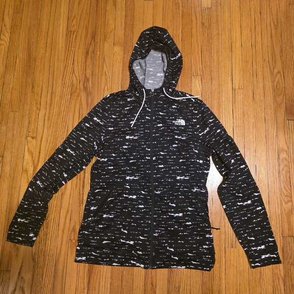 The North Face Tops - The North Face Women’s Black Marled Full-Zip Hooded Sweater